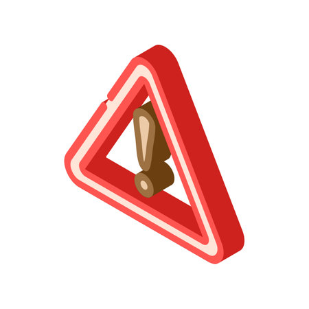 exclamation mark alert isometric icon vector illustrationのイラスト素材