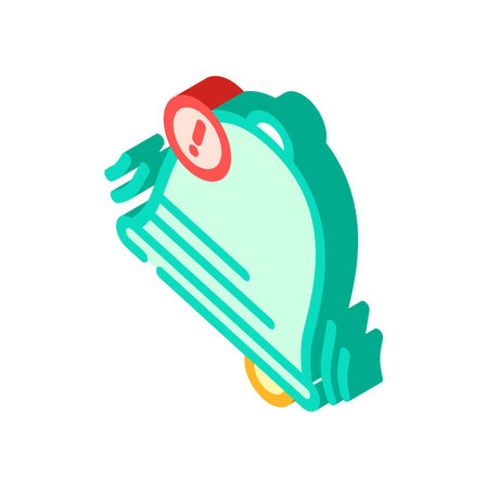 alarm bell alert isometric icon vector illustrationのイラスト素材