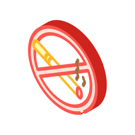 no smoking emergency isometric icon vector illustrationのイラスト素材