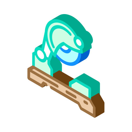 cutting tool manufacturing engineer isometric icon vector illustrationのイラスト素材