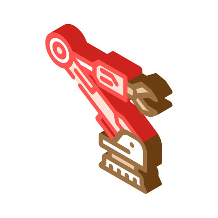 industrial automation mechanical engineer isometric icon vector illustrationのイラスト素材