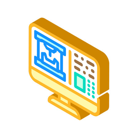 tool design mechanical engineer isometric icon vector illustrationのイラスト素材