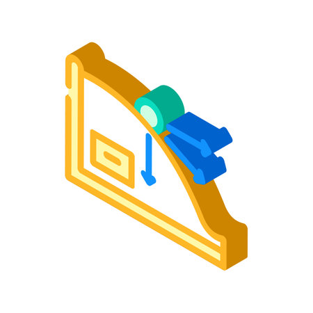 kinematics theory mechanical engineer isometric icon vector illustrationのイラスト素材