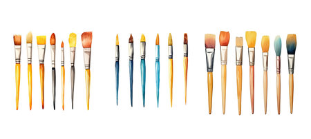 brush artists paintbrush set ai generated. paint painting, artistic variety, different sizes brush artists paintbrush set illustration watercolorの素材