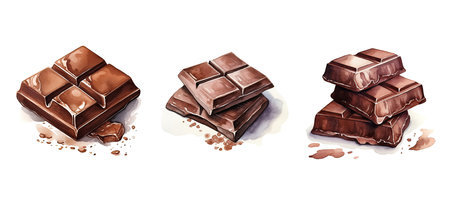 treat delicious chocolate ai generated. cocoa indulgence, dessert flavor, treat gourmet treat delicious chocolate illustration watercolorの素材