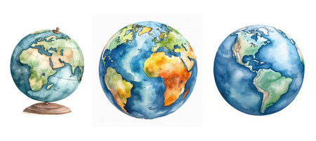 globe globe ai generated. model geographical, planet globe, display globe globe illustration watercolorの素材