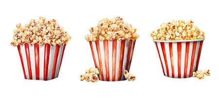 ticket movie theater popcorn ai generated. stub pass, cinema film, admission admission ticket movie theater popcorn illustration watercolorの素材