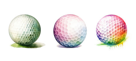 tee golf ball ai generated. fairway putt, green hole, bogey eagle tee golf ball illustrationの素材