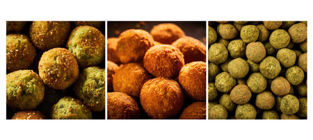 vegetarian falafel food texture background illustration chickpeas fried, balls meal, savory snack vegetarian falafel food texture backgroundの素材