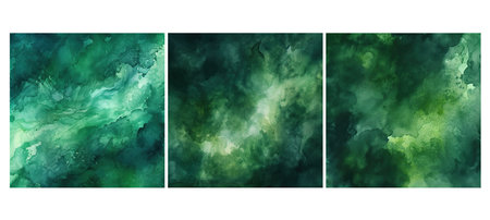 paint dark green watercolor background illustration artistic painted, wet texture, color wash paint dark green watercolor backgroundの素材