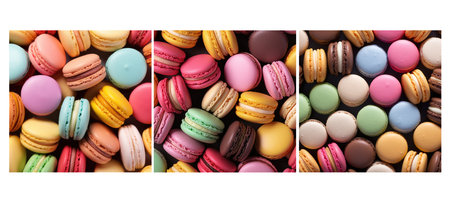 colorful macarons food texture background illustration tasty french, confectionery delicious, almond meringue colorful macarons food texture backgroundの素材