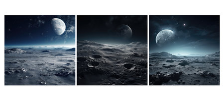 astronomy moon surface background illustration night space, exploration rock, landscape lunar astronomy moon surface backgroundの素材