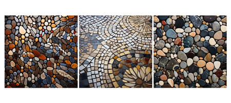 tile mosaic inlay stone texture surface illustration design decorative, tessellated , design tessellated tile mosaic inlay stone texture surfaceの素材
