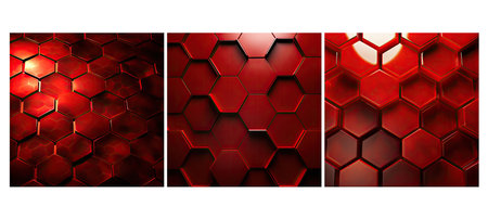 geometric red hexagon background illustration abstract design, polygon texture, shape backdrop geometric red hexagon backgroundの素材