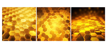 al yellow light hexagon background illustration design abstract, honeycomb modern, creative grid al yellow light hexagon backgroundの素材