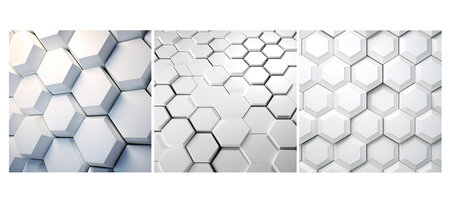 geometric white hexagon background illustration design minimalist, clean shapes, abstract geometric geometric white hexagon backgroundの素材