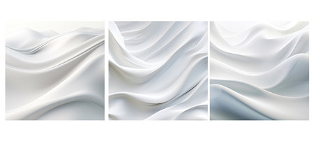 abstract white wave soft background illustration flowing elegant, gentle minimalist, curves modern abstract white wave soft backgroundの素材