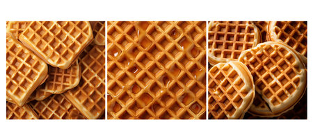 snack waffle food texture background illustration treat belgian, baked grid, crispy pastry snack waffle food texture backgroundの素材