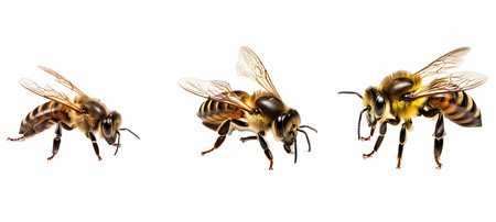 nature bee illustration honey animal, background wing, honeybee summer nature beeの素材