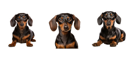 cute dachshund illustration portrait canine, purebred puppy, background breed cute dachshundの素材