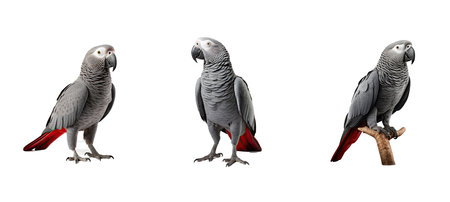 background can gray parrot illustration animal portrait, cute wildlife, tropical africa background can gray parrotの素材
