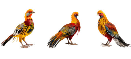 green golden pheasant illustration birds decoration, wild animals, animal bird green golden pheasantの素材