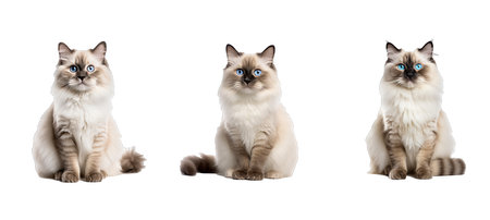 animal ragdoll illustration pet fur, kitty adorable, beautiful domestic animal ragdollの素材