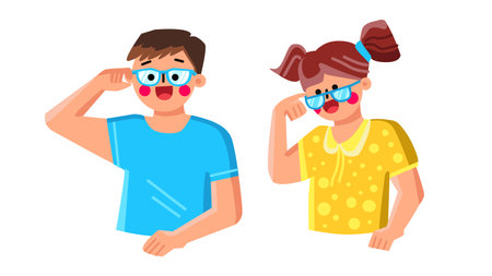 child glasses kid vectorのイラスト素材