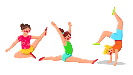 sport gymnastics kid vectorのイラスト素材