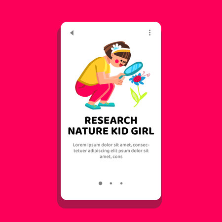 female research nature kid girl vectorのイラスト素材