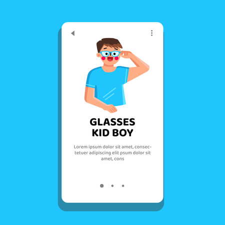 lunch glasses kid boy vectorのイラスト素材