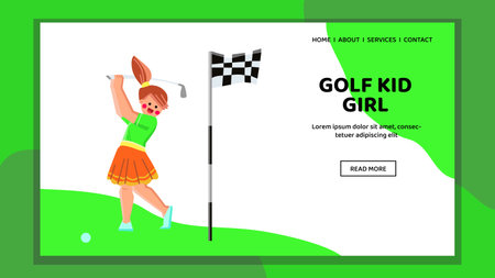 water golf kid girl vectorのイラスト素材