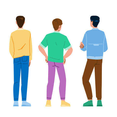 male man back vectorのイラスト素材