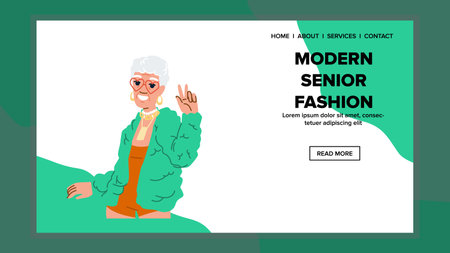 woman modern senior fashion vectorのイラスト素材