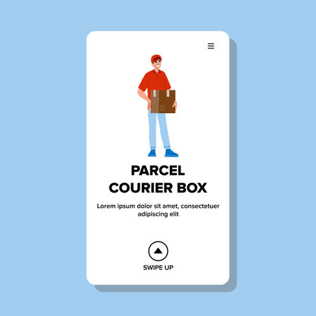 truck paracel courier box vectorのイラスト素材