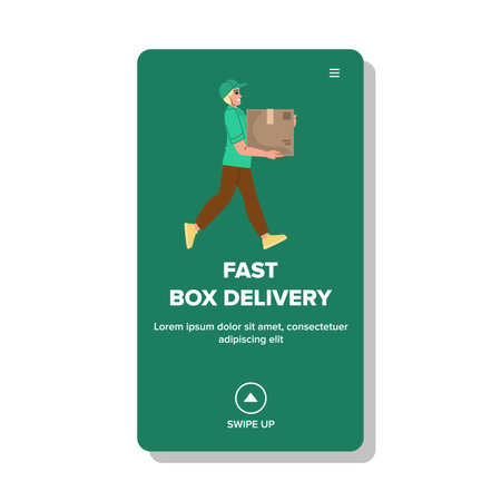 deliver fast box delivery vectorのイラスト素材