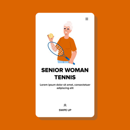 activity senior woman tennis vectorのイラスト素材
