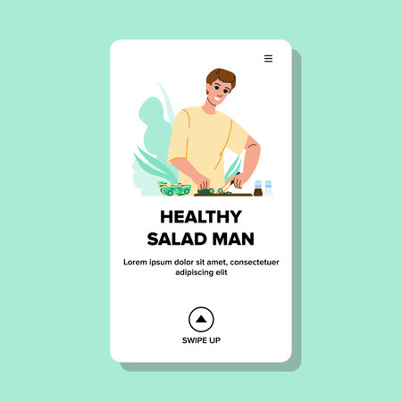 food healthy salad man vectorのイラスト素材