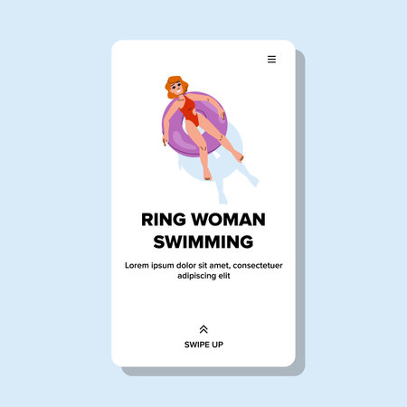 swim ring woman swimming vectorのイラスト素材