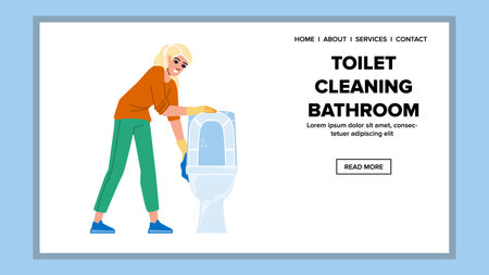 clean toilet cleaning bathroom vectorのイラスト素材