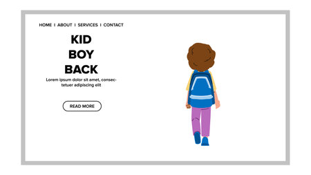 little kid boyy back vectorのイラスト素材