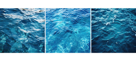 wave blue water background textureの素材