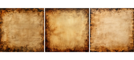 aged burnt parchment paper background textureの素材