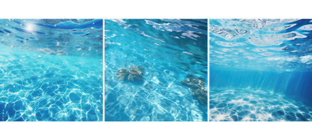 nature crystal clear blue water background textureの素材