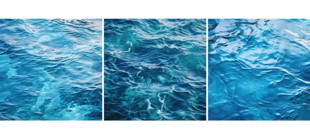 wave flowing blue water background textureの素材