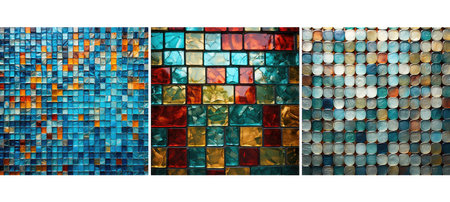 design glass mosaic tile background textureの素材