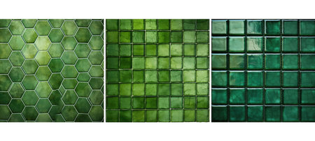 vintage green tile background textureの素材