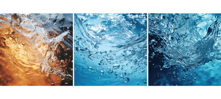 aqua water splash closeup background textureの素材