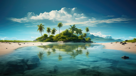 blue deserted island remoteの素材