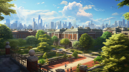 building city university campusの素材